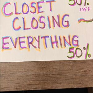 Closet Closing Sale Sign